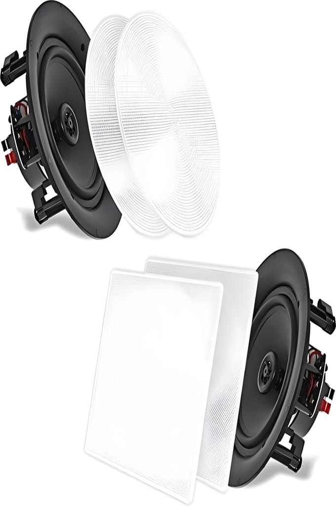 Pyle Luidsprekers – Plafondluidsprekers - Wandluidsprekers- Plafondspeakers- Set van 2 Speakers- 2-Weg Midbass Luidsprekers - Woofer Luidsprekersysteem - Inbouwluidsprekers voor Thuis - 200 Watt