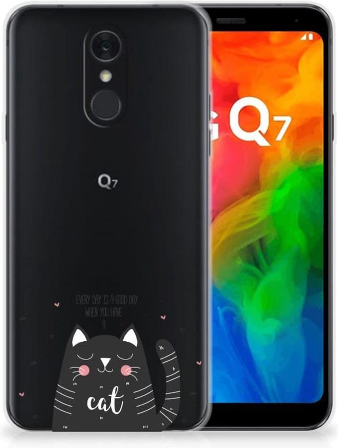 LG Q7 Telefoonhoesje met Naam Cat Good Day