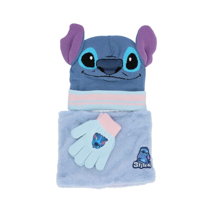 Lilo & Stitch Winterset - Muts - Col - Handschoenen - Lichtblauw