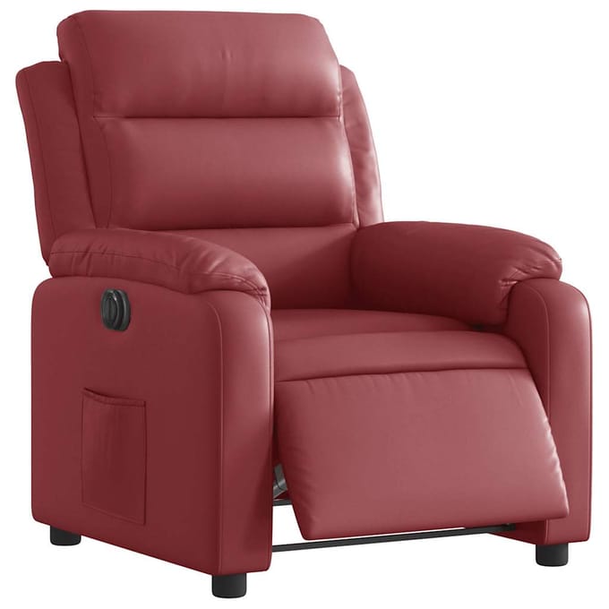 vidaXL - Fauteuil - verstelbaar - elektrisch - kunstleer - wijnrood