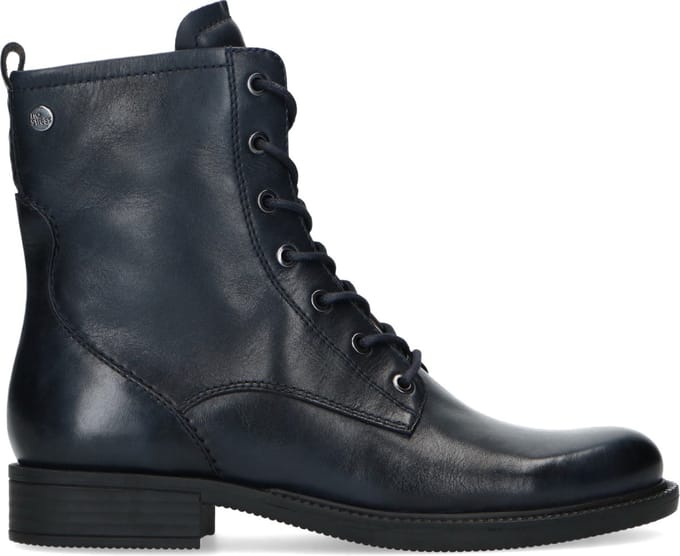 No Stress - Dames - Blauwe leren veterlaarsjes - Maat 36