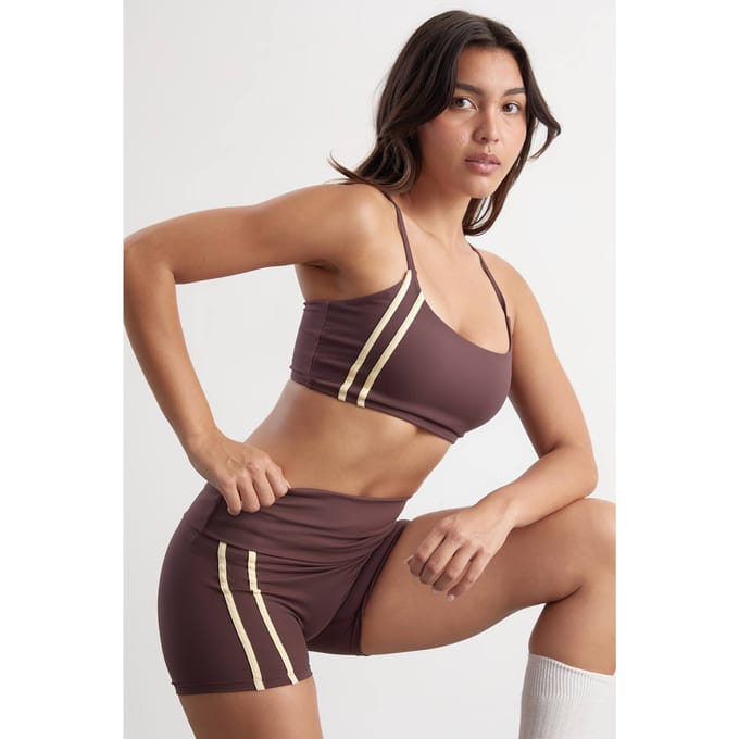 Dames Dsgn Studio Sculpt Sport-bh Met Zijstreep | Chocoladebruin | Maat: Medium