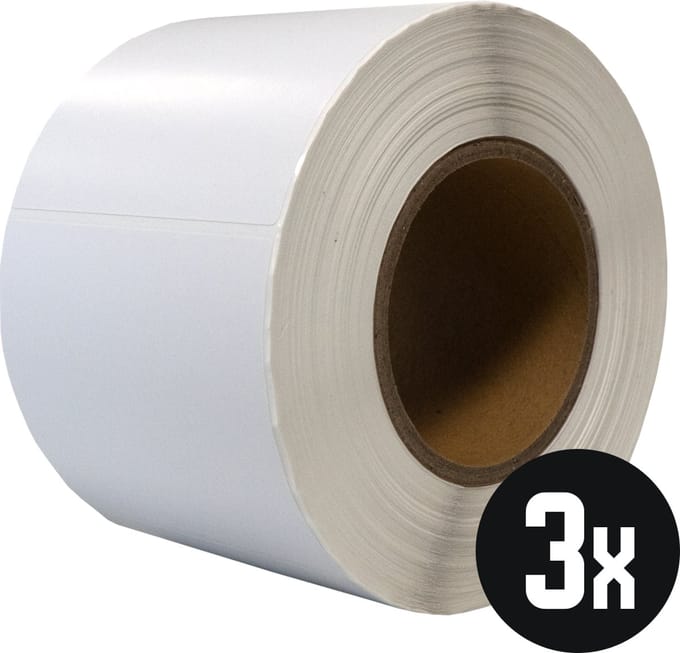 DULA Compatible Zebra Labels 100x85mm - 1000 etiketten per rol - kern 76mm - Wit - Permanent - 3 rollen