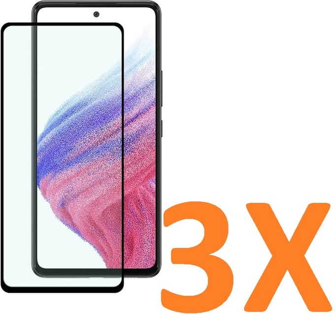 Volledige dekking Screenprotector Glas - Tempered Glass Screen Protector Geschikt voor: Samsung Galaxy A73 5G - 3x