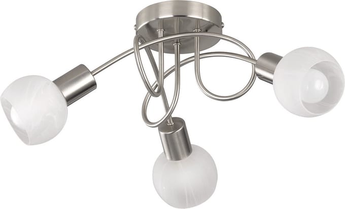 LED Plafondspots - Torna Antiniba - E14 Fitting - 3-lichts - Rond - Mat Nikkel - Aluminium
