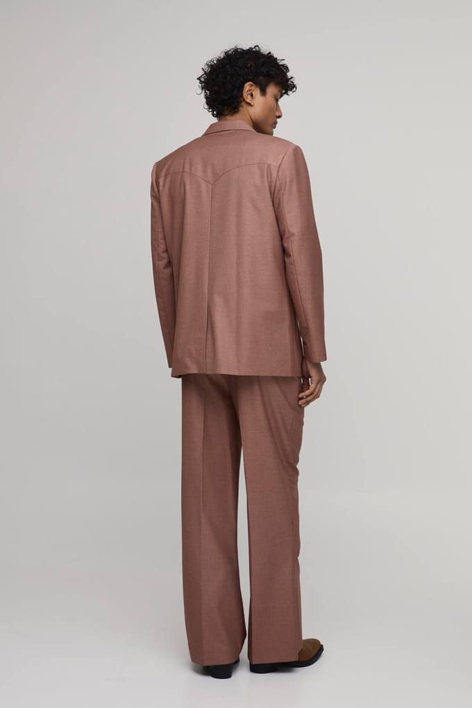 Rechte Pasvorm Western Detail Blazer | Brick | Size 34
