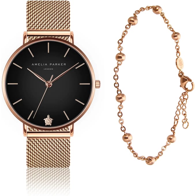 Dameshorloge en armband Amelia Parker Midnight Moon