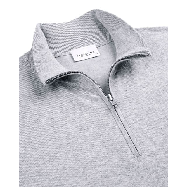 Profuomo Half Zip Pullover Luxury Grijs - Maat L - Heren - Pullovers