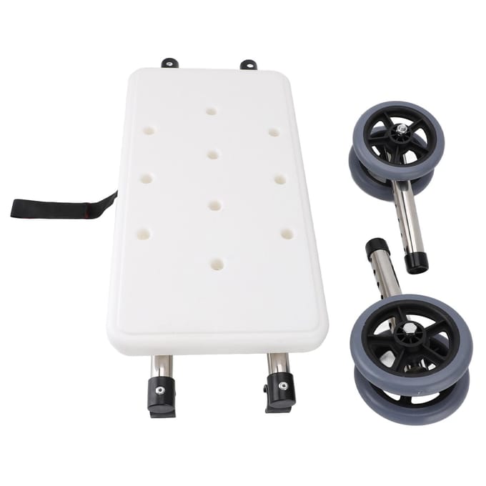 Ouderen Looprek Wit Badplank 1 Paar Grijs Dubbel Wiel 6 Verstelbare Hoogte Looprek Accessoire white