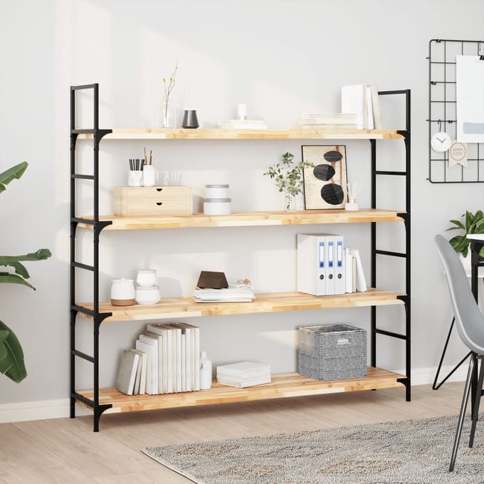 vidaXL - Wandschappen - 2 - st - zwevend - 140x30x4 - cm - onbehandeld - acaciahout