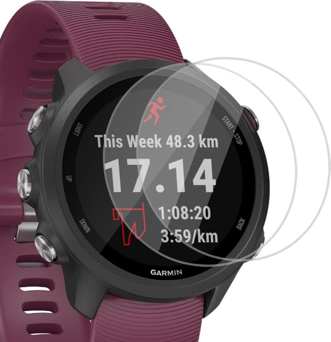 2x Geschikt voor Garmin Forerunner 245 Screenprotector - Beschermglas Folie Geschikt voor Garmin Forerunner 245