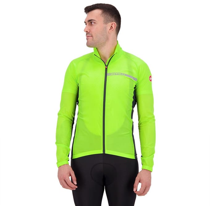 Castelli SQUADRA STRETCH fietsjas ELECTRIC LIME/DARK GRAY - Mannen - maat S