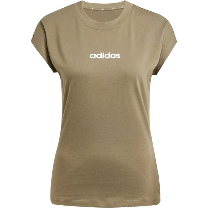 Adidas Essentials Linear Cotton T-shirt Met Korte Mouwen Groen XL Vrouw
