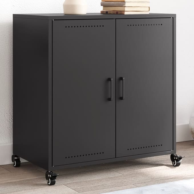 vidaXL - Dressoir - 68x39x72 - cm - staal - zwart