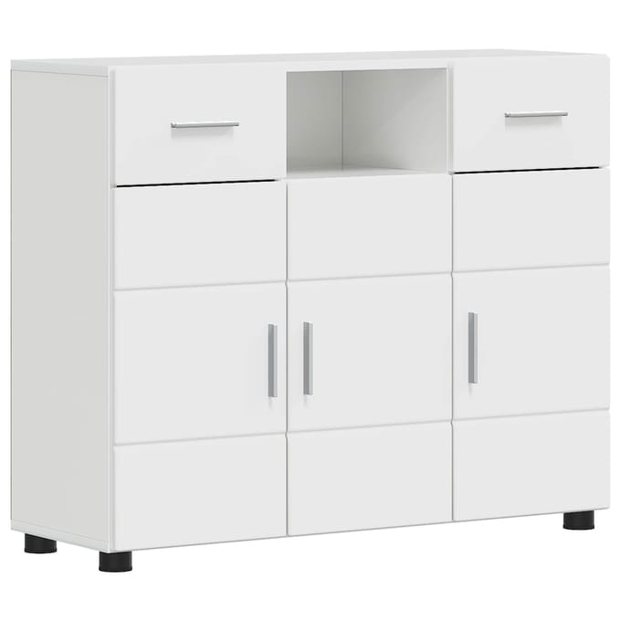 vidaXL - Houten - Kast - Hoogglans - wit - Bewerkt - hout