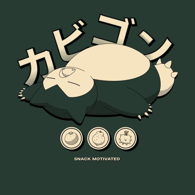Pokémon Snorlax Relaxation T-Shirt - Green - S