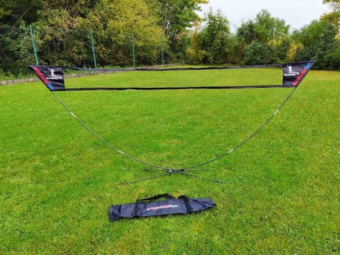 Afneembaar en draagbaar Badmintonnet - 3 x 12 m - Draagtas inbegrepen