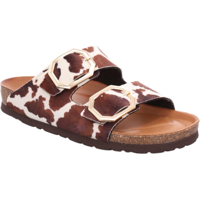 Rohde 5637 72 Slippers Synthetisch Bruin Koeienprint Dames - Bruin - 37
