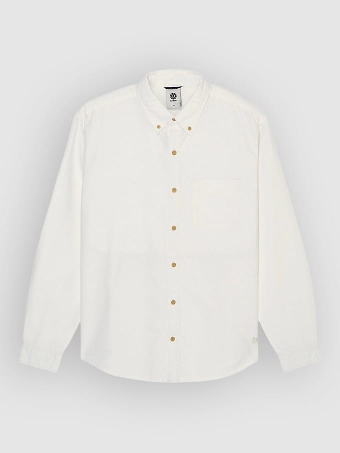 Element Button Down Oxford Regular Fit Overhemd Met Lange Mouwen Wit M Man