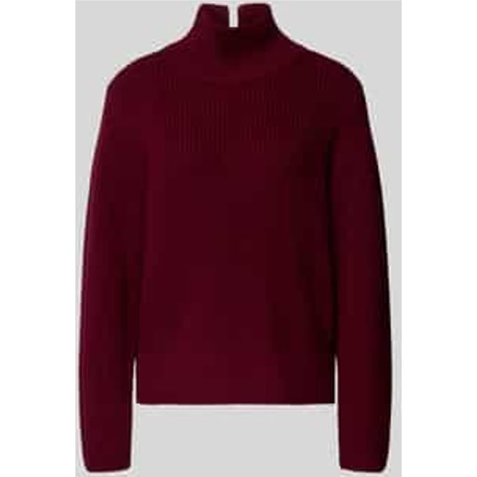 Gebreide pullover met geribde opstaande kraag