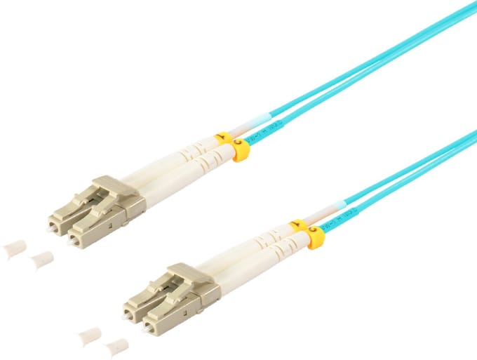 LC Duplex Optical Fiber Patch kabel - Multi Mode OM3 - turquoise / LSZH - 10 meter