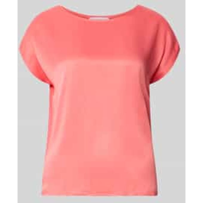 T-shirt van mix van viscose en elastaan met ronde hals