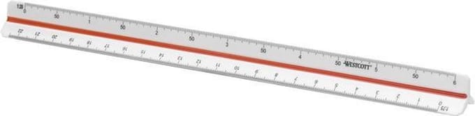 Westcott schaalstok - 30cm - schaal 1:20/25/33,33/50/75/100 - AC-E10161