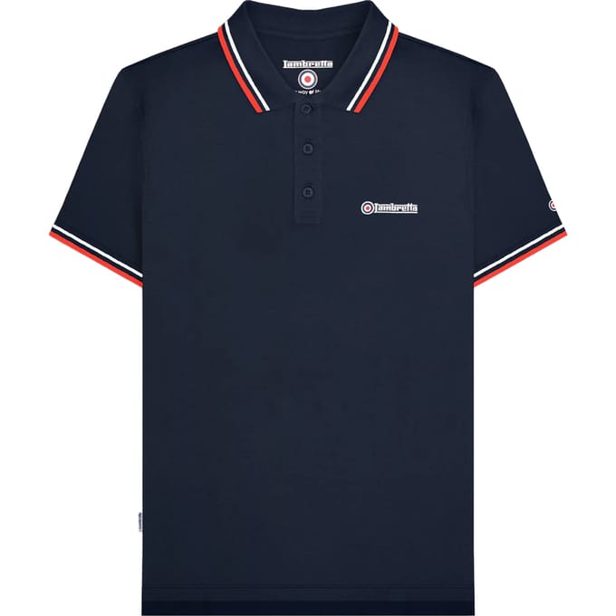 Lambretta Heren SS25 Twin Tip Poloshirt 4XL grijs/Vloot