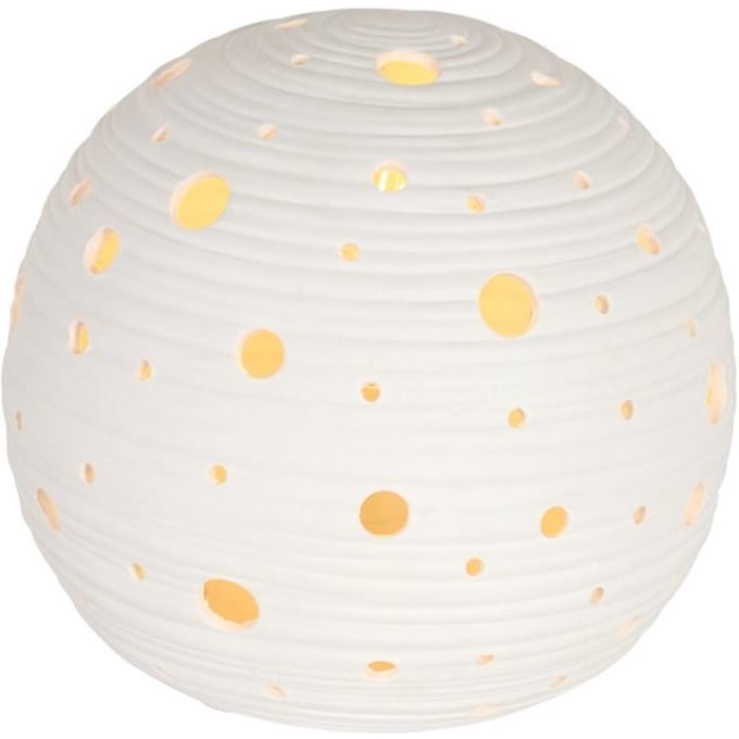 Tafellamp Jazz 3110W Witte keramiek met lichtgevende gaatjes - Anne Light - Decoratief voor binnengebruik