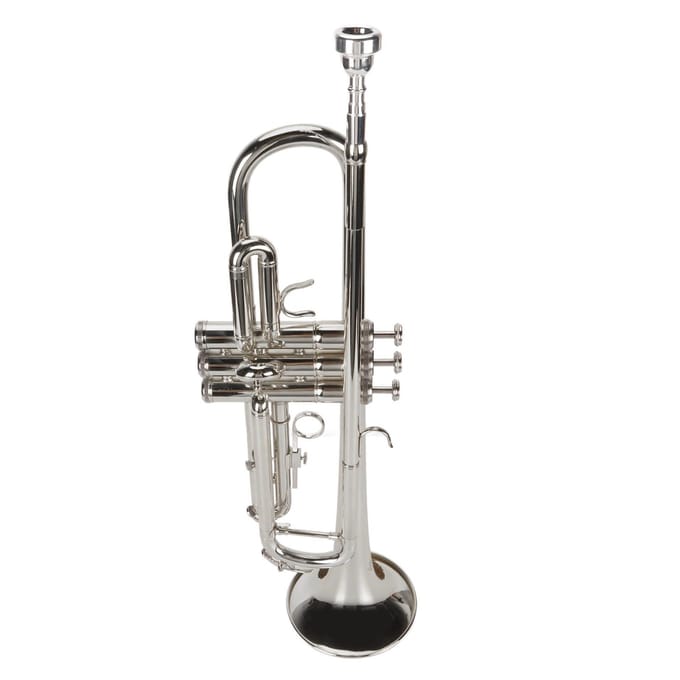 Bb Trompet Set met Mondstuk Vernikkeld Bastrompet Blaasinstrument voor Student Beginner goud