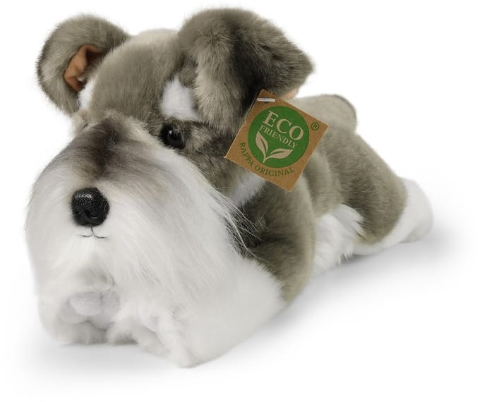 Rappa Eco Vriendelijke Serie - Pluche Hondenknuffel - Schnauzer - 28 cm - Grijs