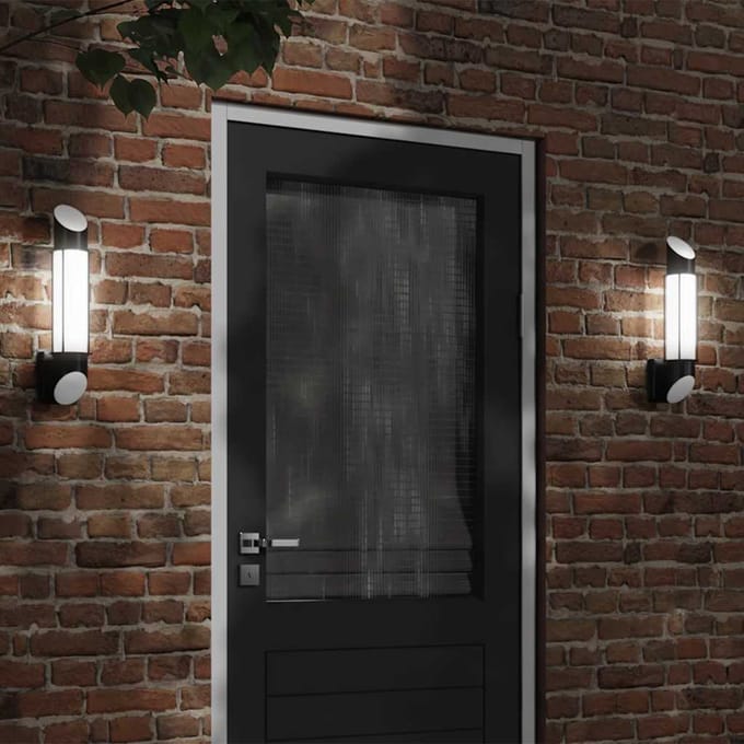 vidaXL Buitenwandlamp roestvrij staal zwart