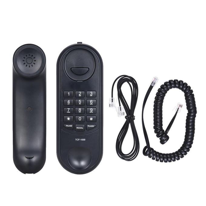 Vast telefoonbureau Thuistelefoonbureau Hotelbar Callcenter Wandmontage zwart