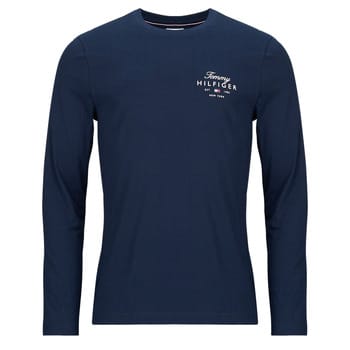 Tommy Hilfiger Script Stack Ls Regular Desert Sky Größe: S | Basic T-Shirts Outlet | Herren