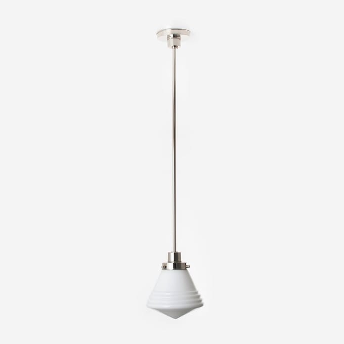 Hanglamp Luxe School Small 20's Nikkel - Art Deco Trade