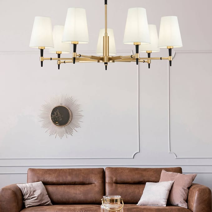 Maytoni Zaragoza kroonluchter 7-lamps textiel kap