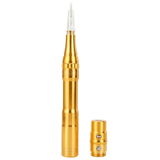 Stylo de tatouage pour sourcils et lèvres, machine de maquillage semi-permanente pour microblading, 95 mm, doré US Plug beige