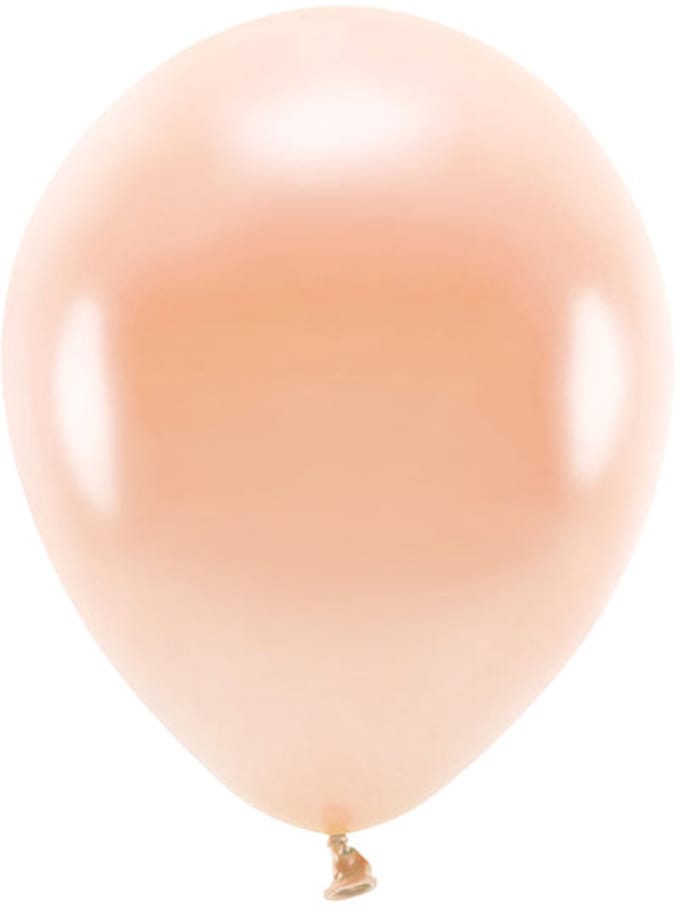 Eco ballonnen 30 cm, gemetalliseerd, perzik (1 verpakking / 10 stuks)