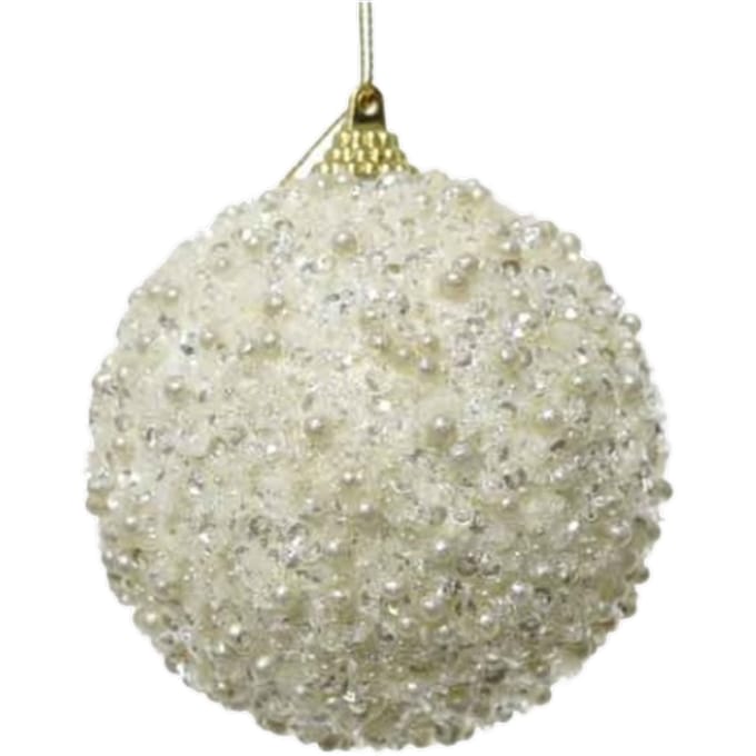 Decoris Kerstbal Schuim Wit