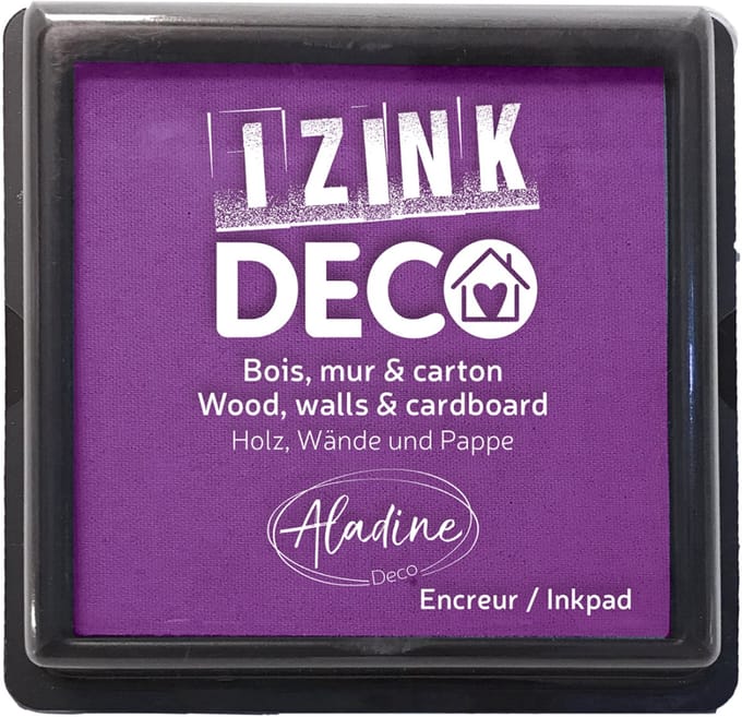 Aladine inktkussen paars XL voor creatieve decoratie op hout en karton.