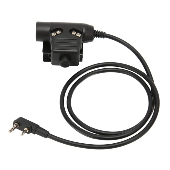 U94 PTT Systeem Militaire Adapter 2-pins 3.5mm Headset Adapter voor Baofeng Serie Walkie Talkies
