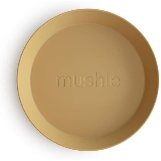 Mushie - Kinderservies Set 2 Borden Rond - Borden - Mosterd