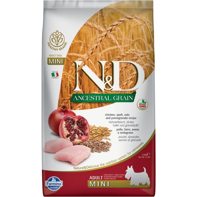 N&D Low Grain Mini Kip & Granaatappel - 7 kg