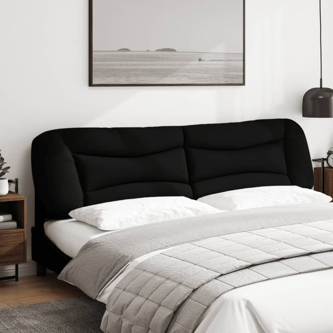 vidaXL - Hoofdbordkussen - "Hvar" - 200 - cm - stof - zwart