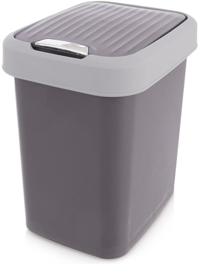 Prullenbak Plastic Grijs 12 l - Afvalmand - Afvalemmer