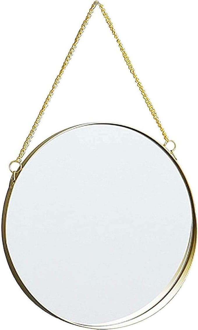 Make-up spiegel - Wandspiegel Smeedijzer - Zelfverzorging - Metalen frame - 20cm - Goud