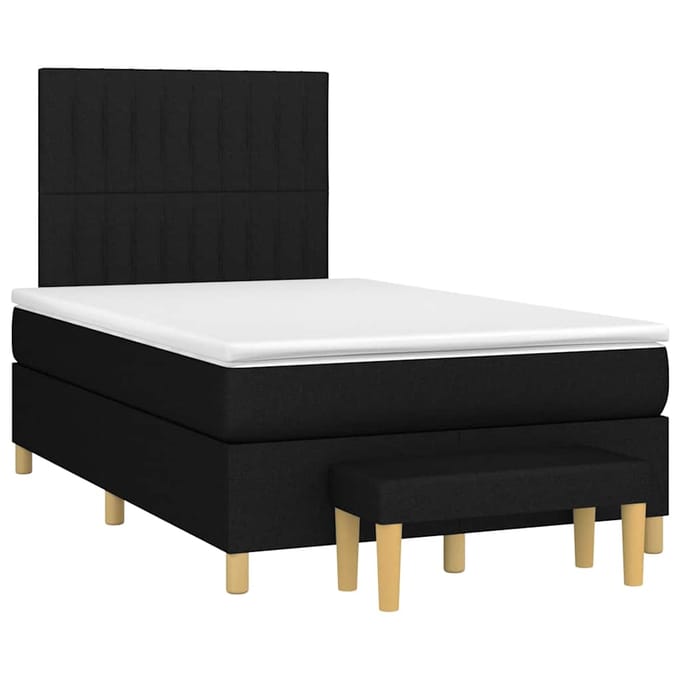 vidaXL - Boxspring - met - matras - stof - zwart - 120x190 - cm