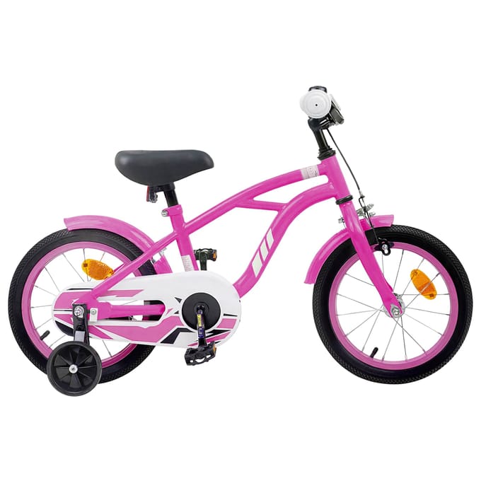 vidaXL - Kinderfiets - 12 - Inch - voor - 2-4 - jaar - oud - Donkerroze