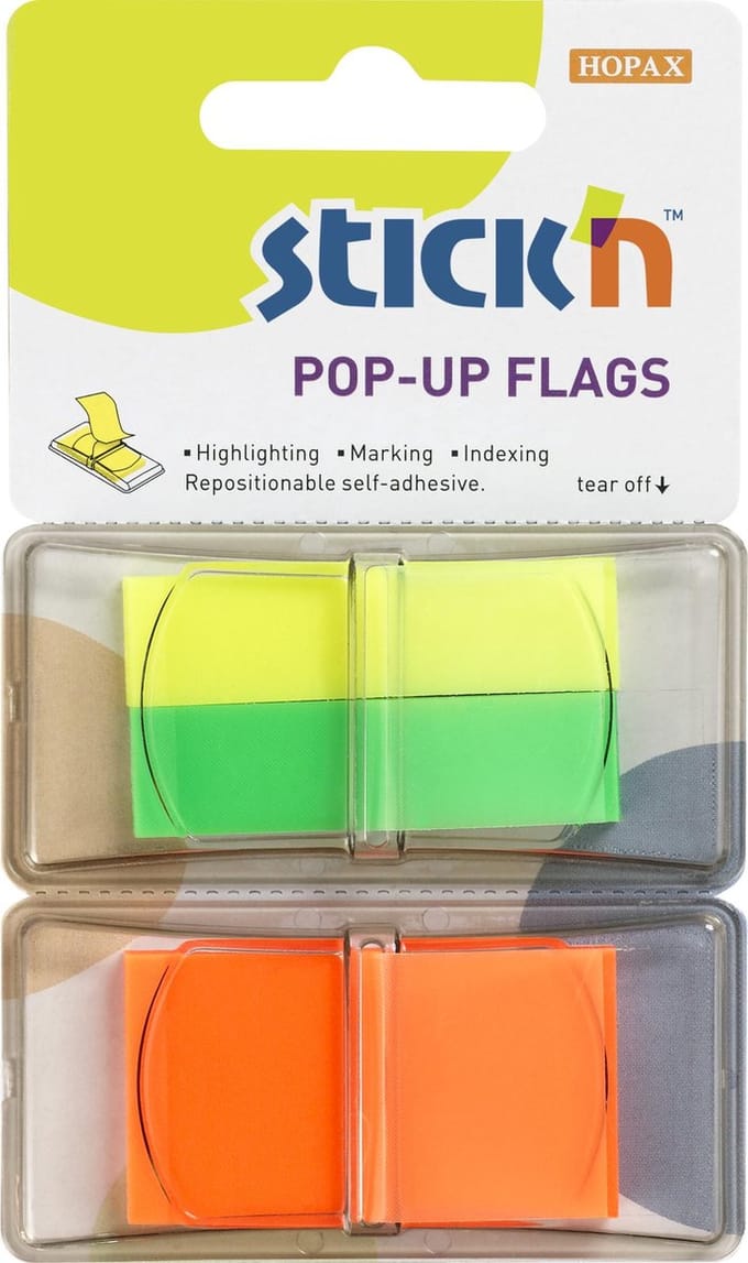 Stick'n Indextabs - Neon Geel/Groen/Neon Oranje - 130 tabs