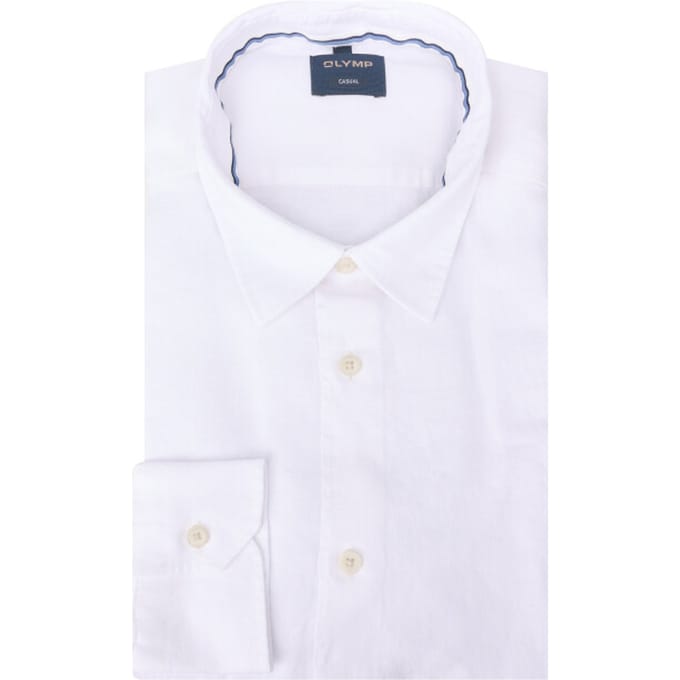 OLYMP Casual regular fit overhemd - structuur - wit